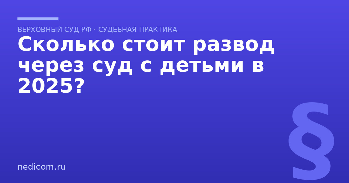 Сколько стоит развод через суд с детьми в 2025?